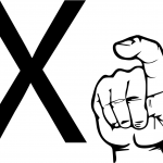 Znak języka ASL - Litera X