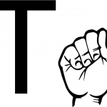 Znak języka ASL - Litera T