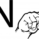 Znak języka ASL - Litera N
