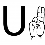 Znak języka ASL - Litera U