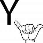 Znak języka ASL - Litera Y