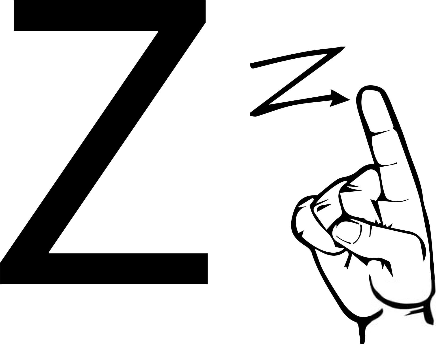 Znak języka ASL - Litera Z