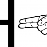 Znak języka ASL - Litera H