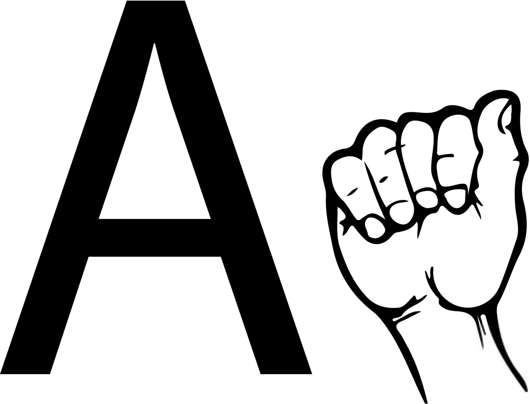 Znak języka ASL - Litera A