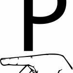 Znak języka ASL - Litera P