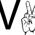 Znak języka ASL - Litera V