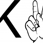 Znak języka ASL - Litera K