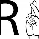 Znak języka ASL - Litera R