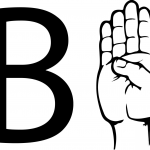 Znak języka ASL - Litera B