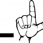 Znak języka ASL - Litera L
