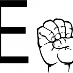 Znak języka ASL - Litera E
