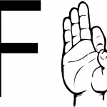Znak języka ASL - Litera F