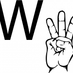 Znak języka ASL - Litera W
