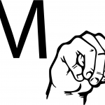 Znak języka ASL - Litera M