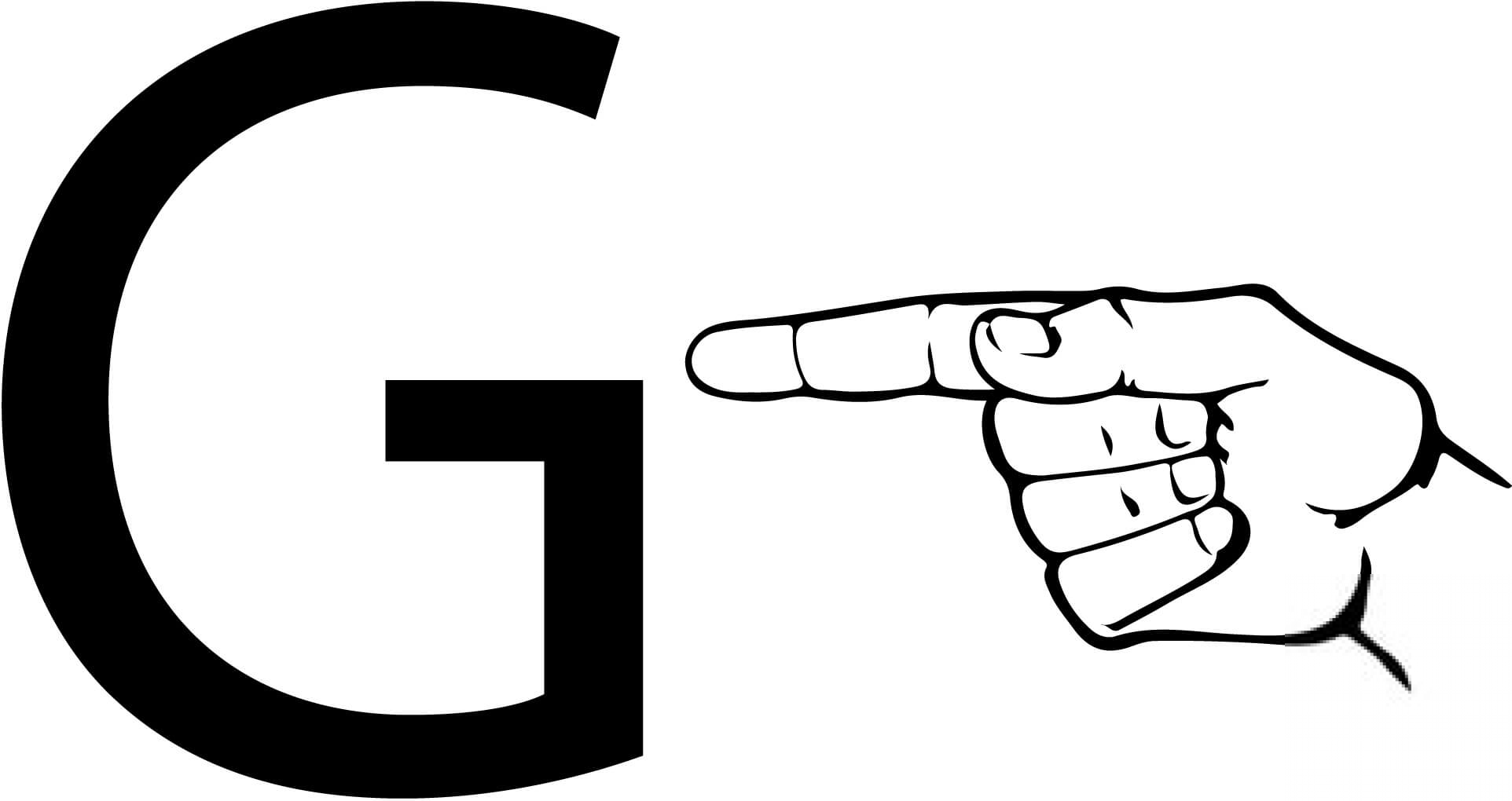 Znak języka ASL - Litera G