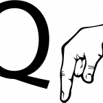 Znak języka ASL - Litera Q