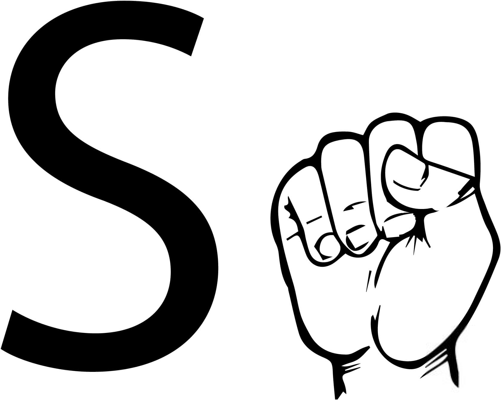 Znak języka ASL - Litera S
