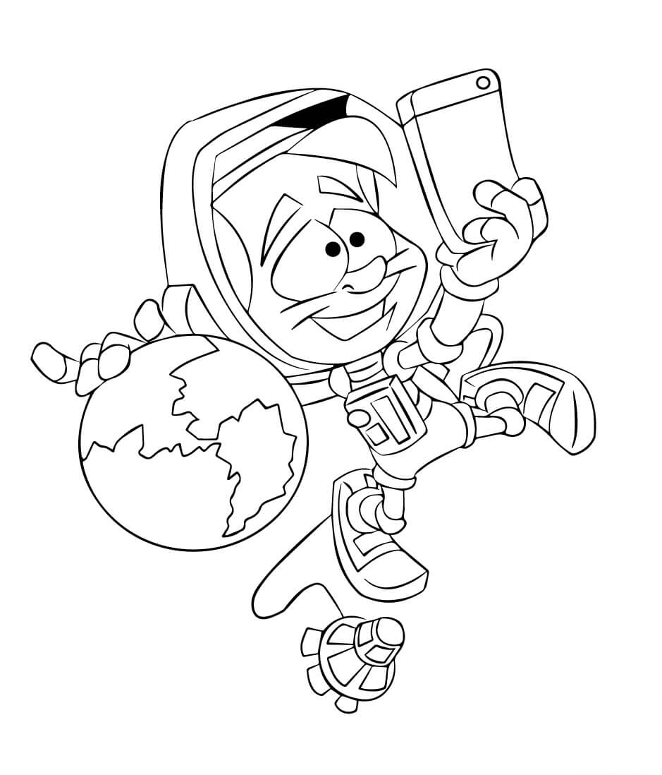Astronauta robiący sobie zdjęcie