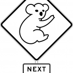 Australia Road Sign with Koala