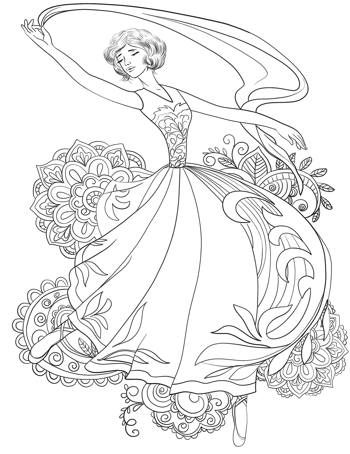 Woman Dancing with Shawl