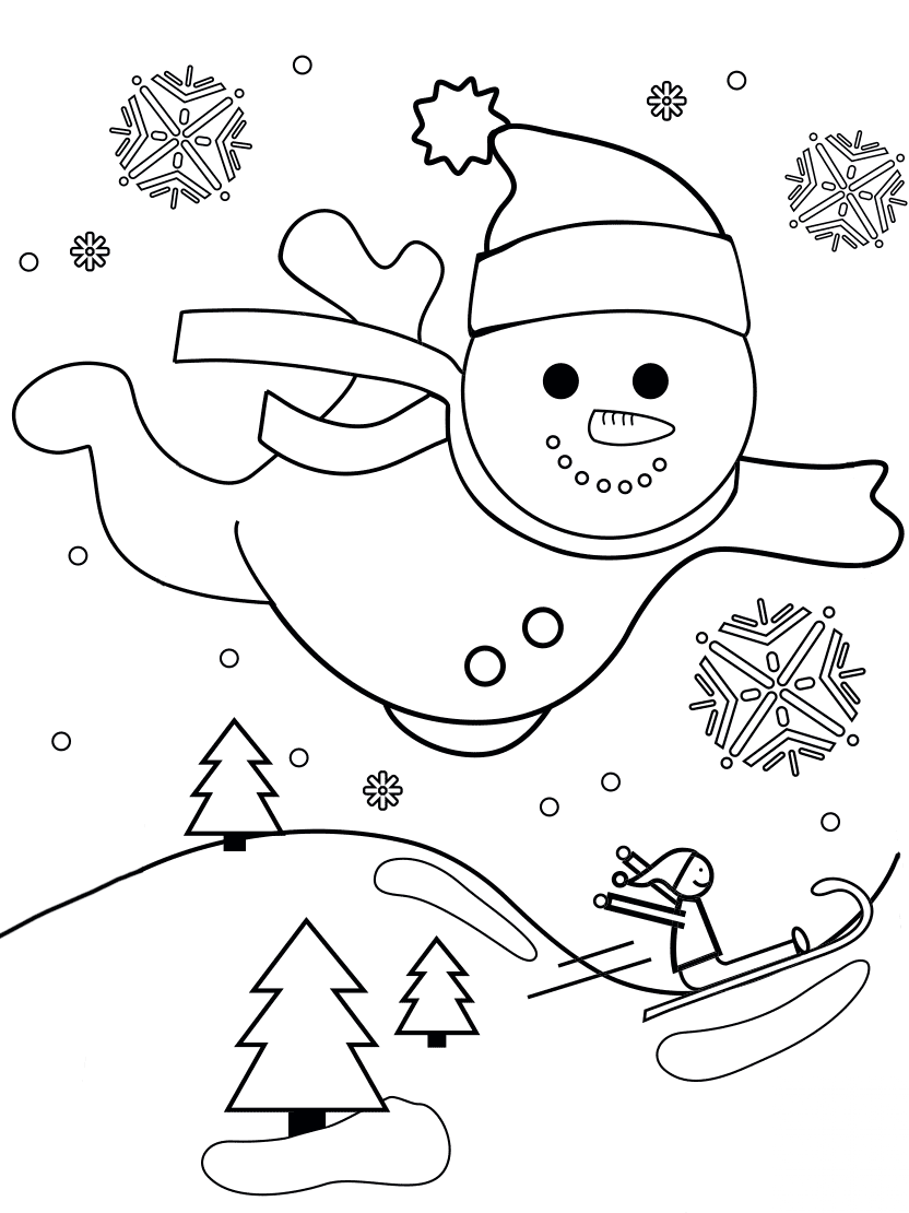 Snowman Flying Through the Air