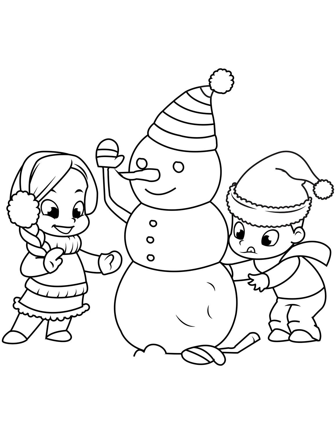 Kids Building a Snowman