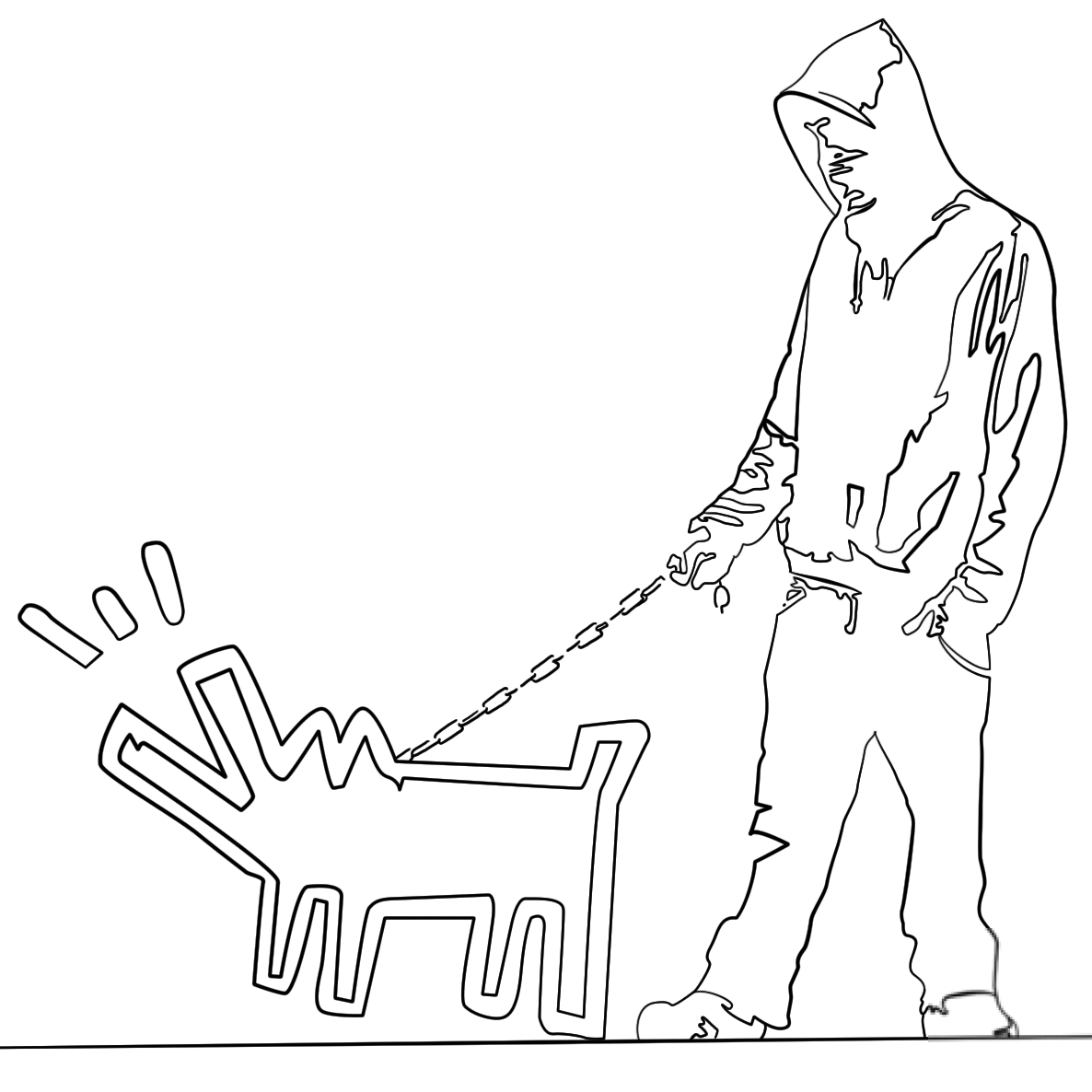 Haring Dog by Banksy