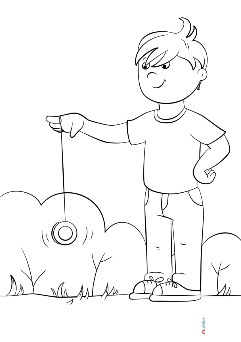 Cartoon Boy Playing Yo Yo