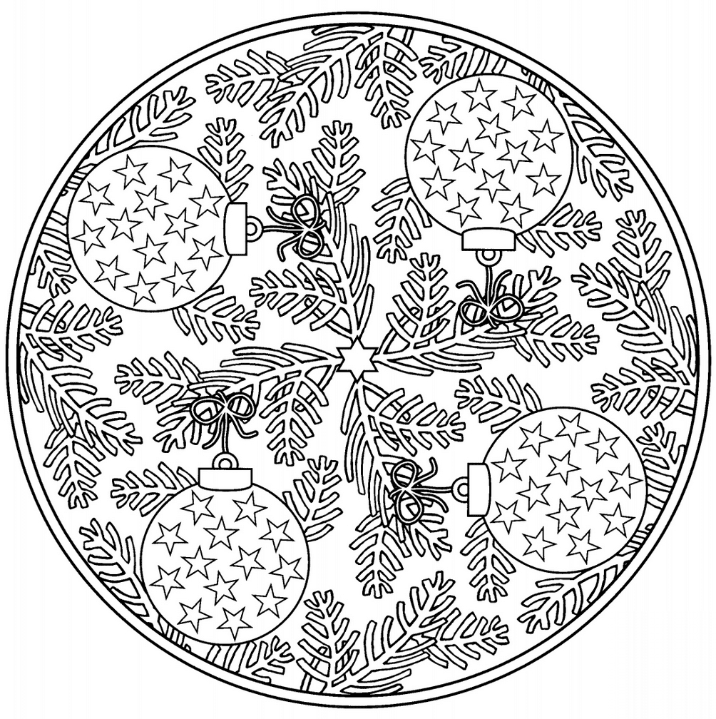 Christmas Mandala with Baubles