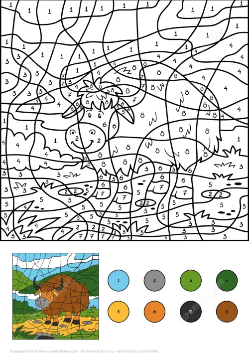 kolorowanka Color by Number Worksheets