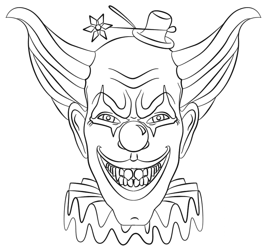 Klown o twarzy diabła