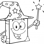 Książka czarodziej trzymająca...