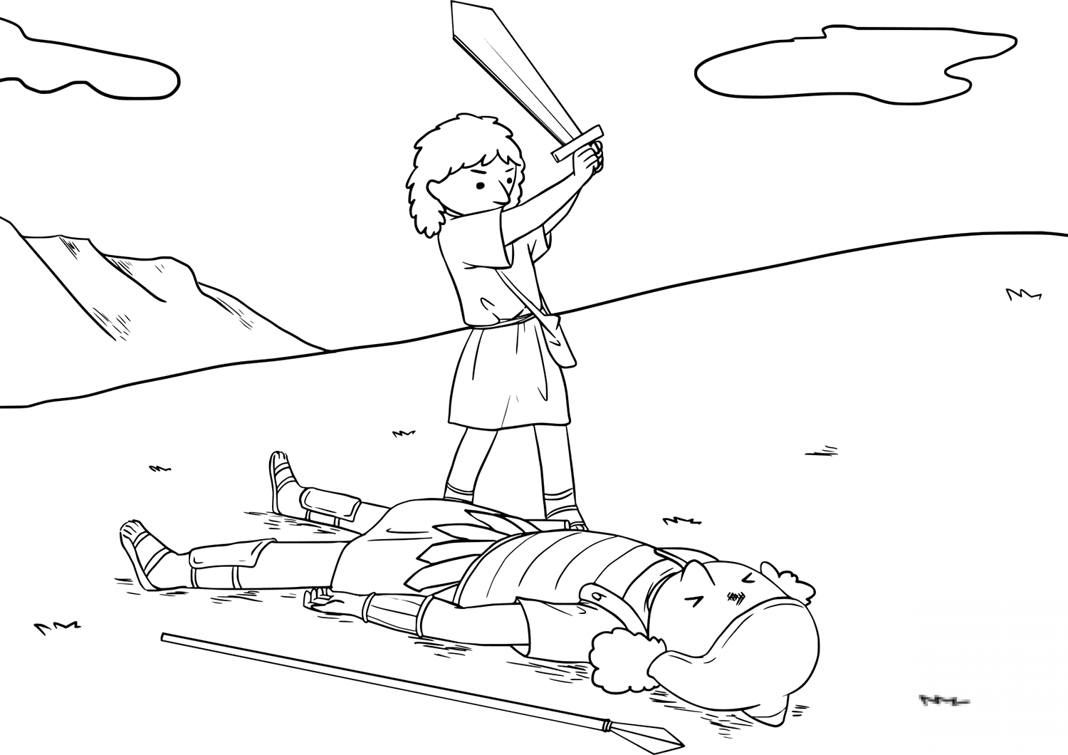 David Cut off Goliath's Head with...