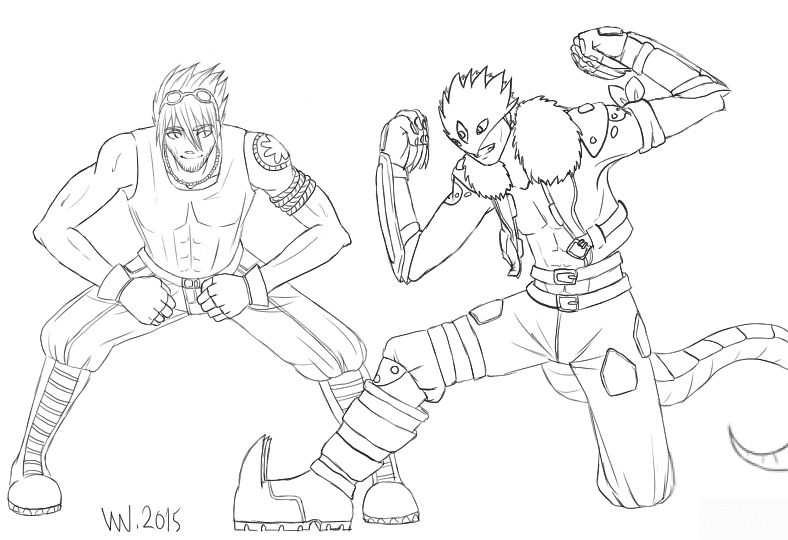 Commission Digimon OC and Beelzemon
