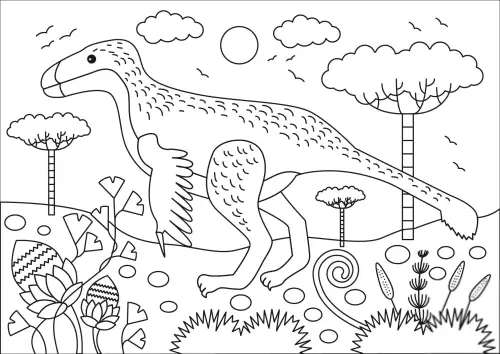 kolorowanka Dinozaury gadziomiedniczne