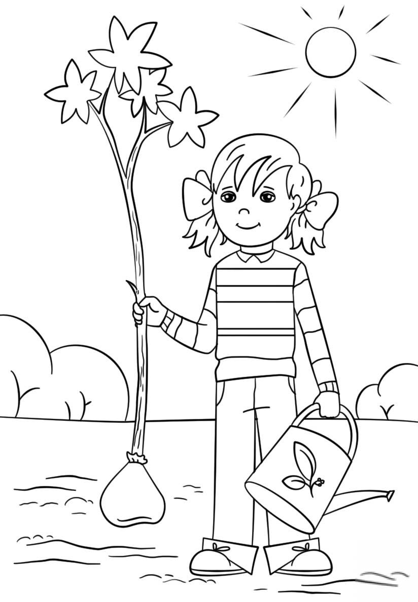 kolorowanka Dzień drzewa