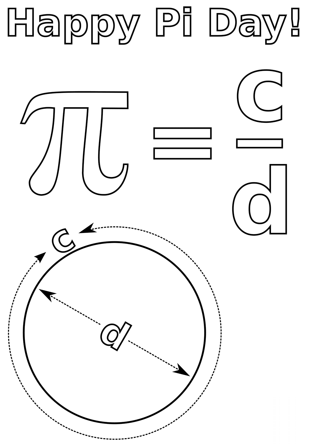 kolorowanka Dzień Liczby Pi