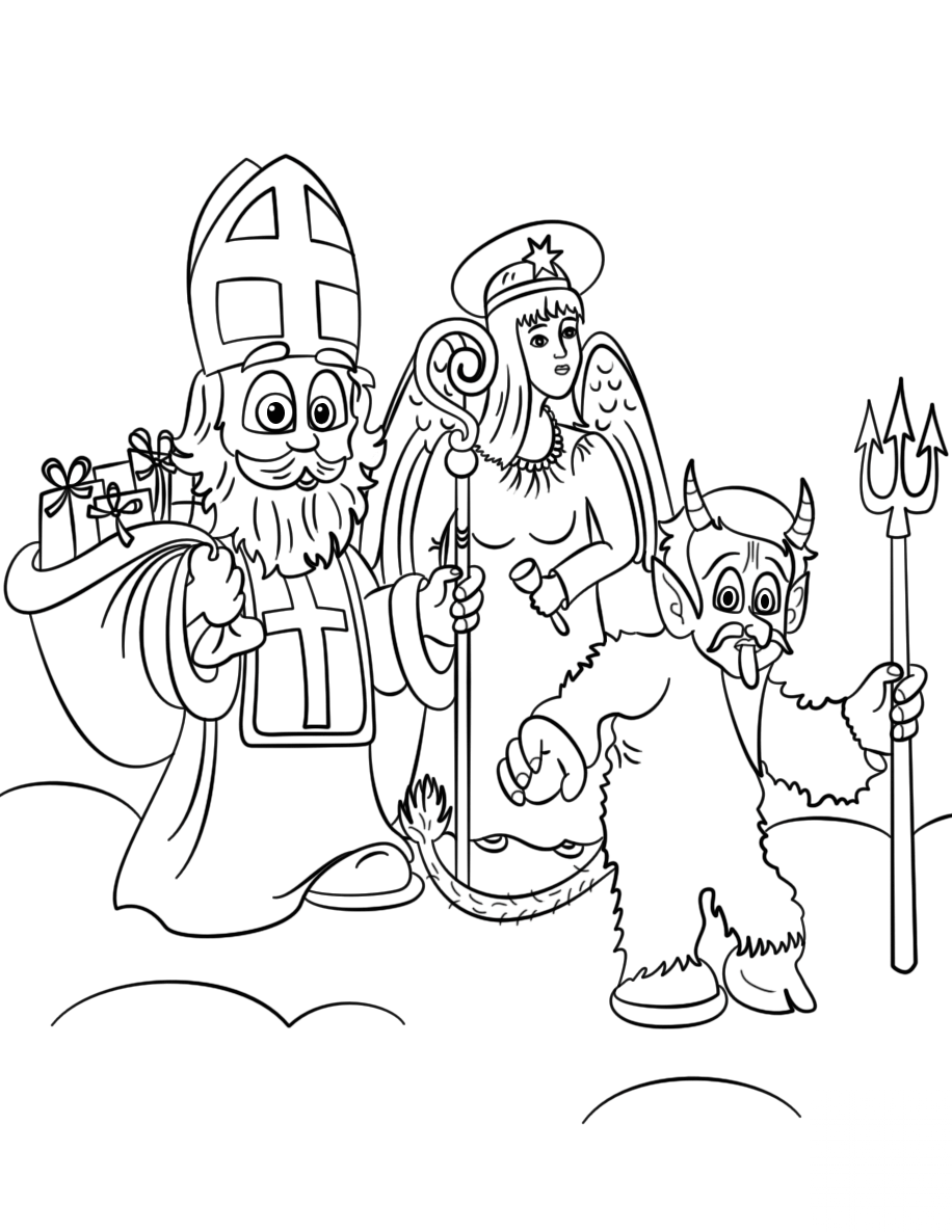 Mikulas with Angel and Devil