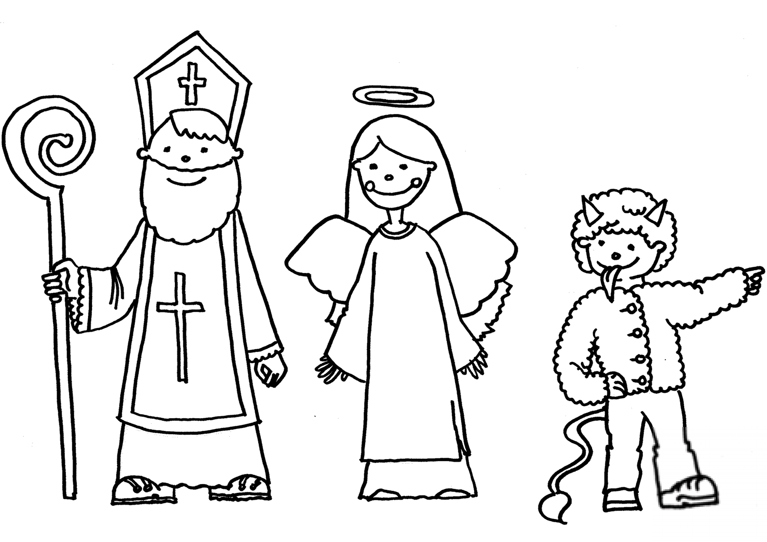 kolorowanka Dzień Świętego Mikołaja - Mikolajki