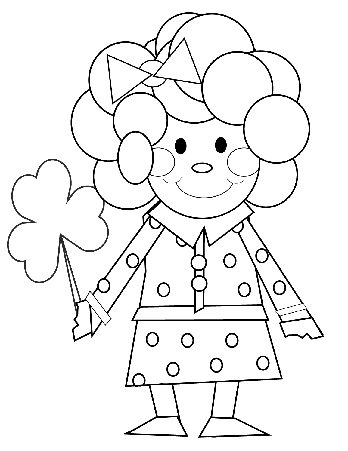 Cartoon Girl with Shamrock