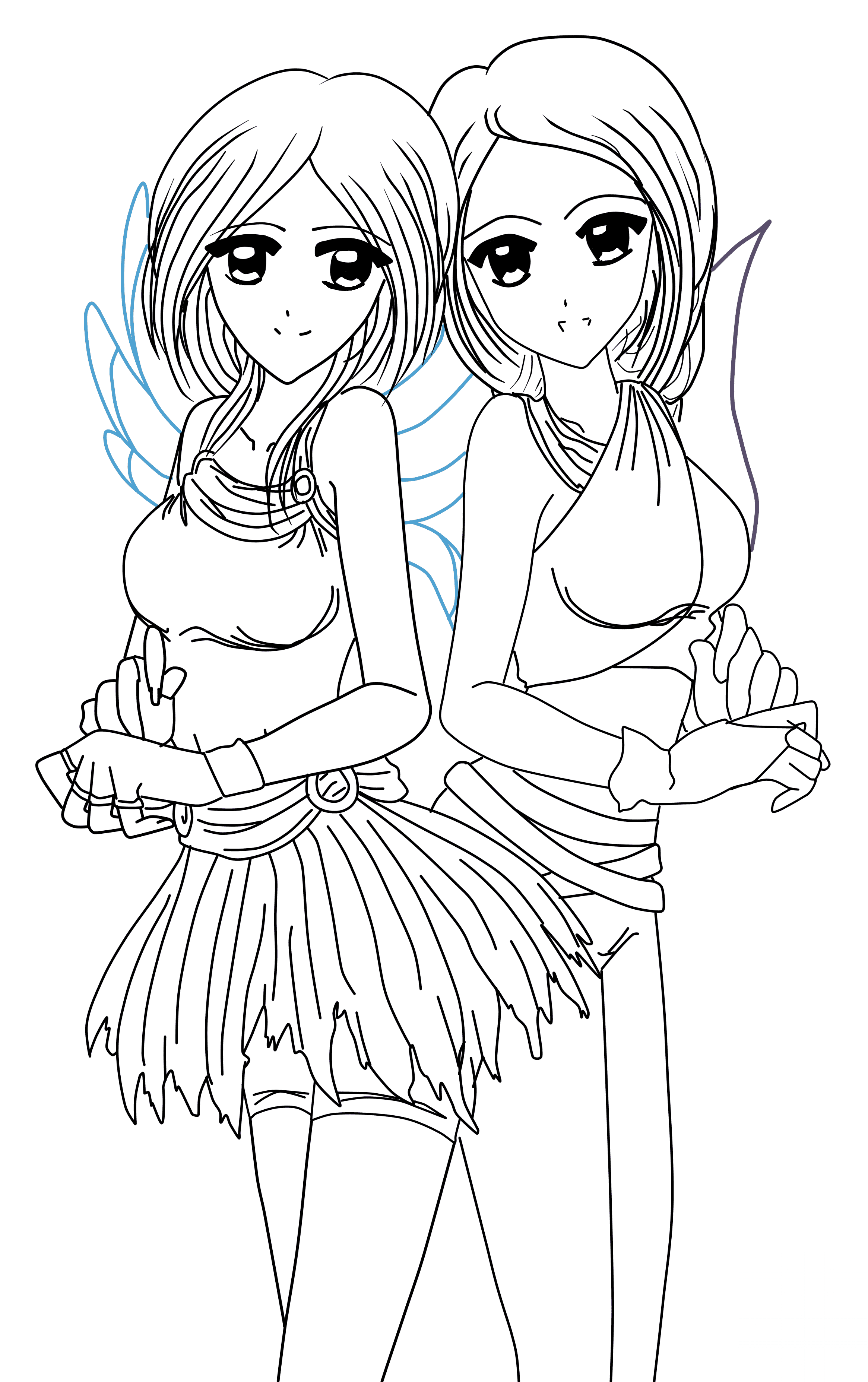 Yin and Yang Anime Twins
