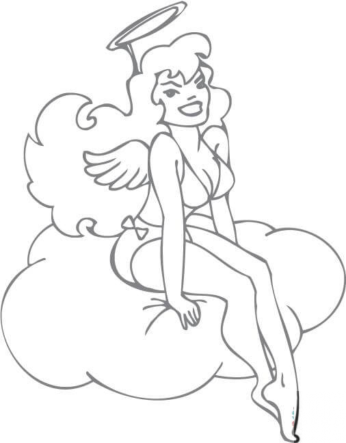 Dziewczyna anioł pin-up