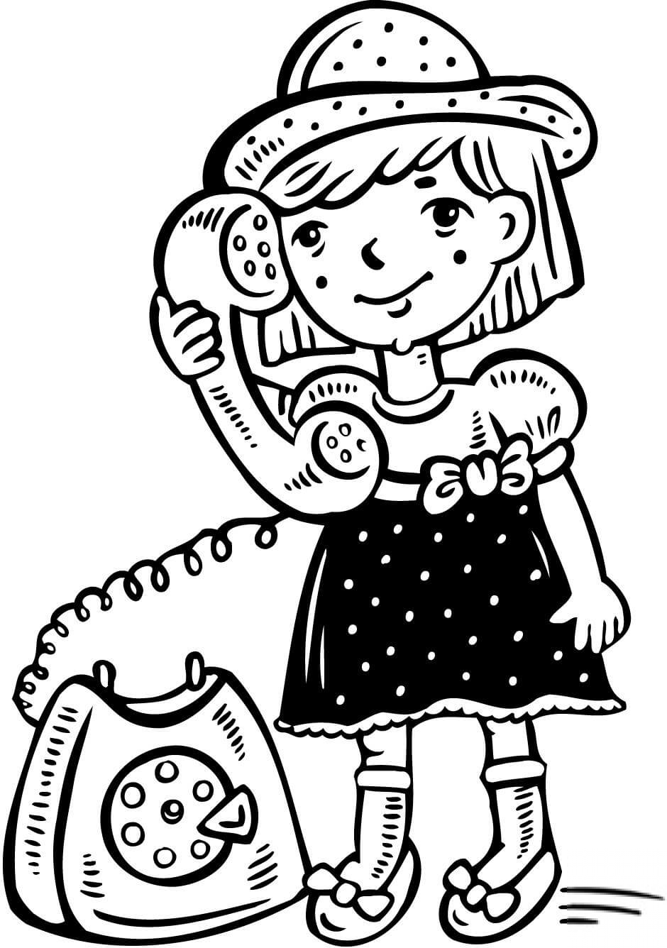 Dziewczynka rozmawiająca przez telefon