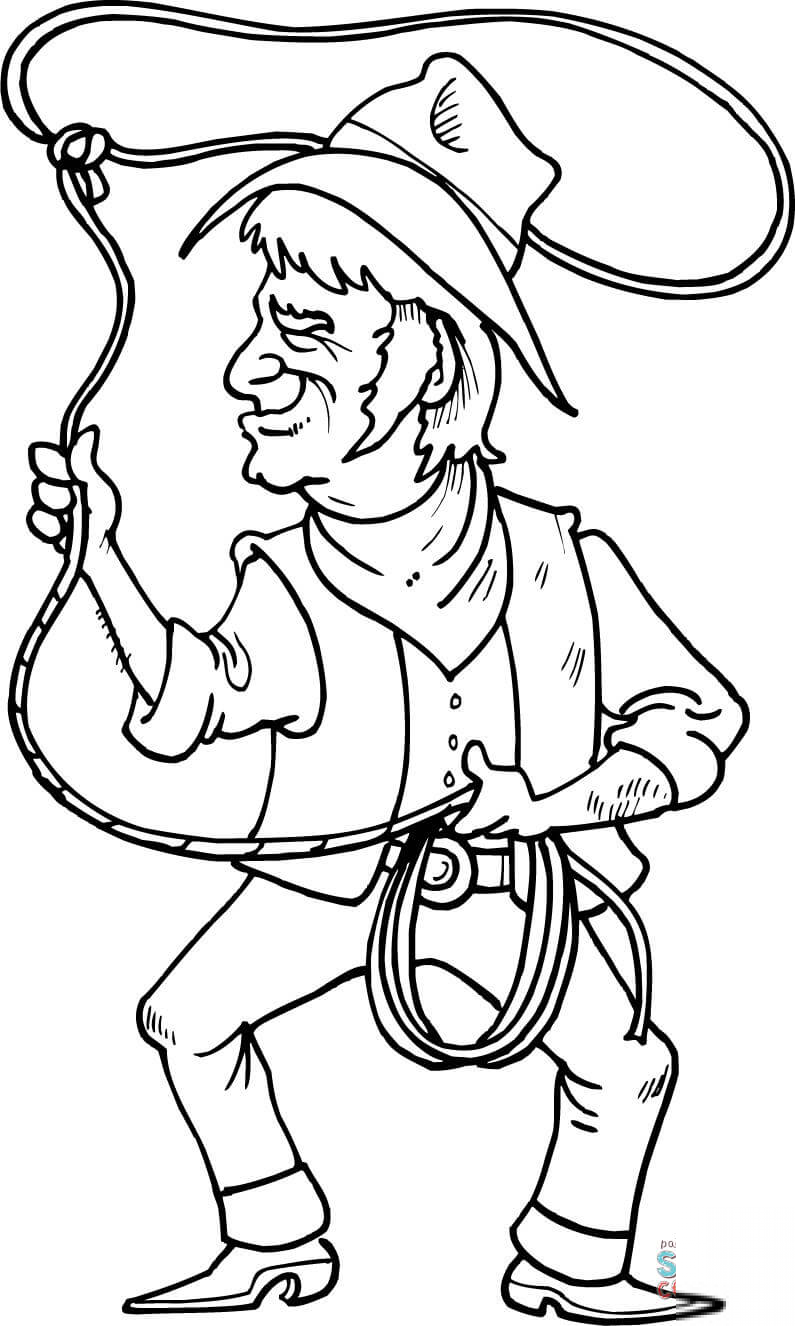 Kowboj rzucający lasso