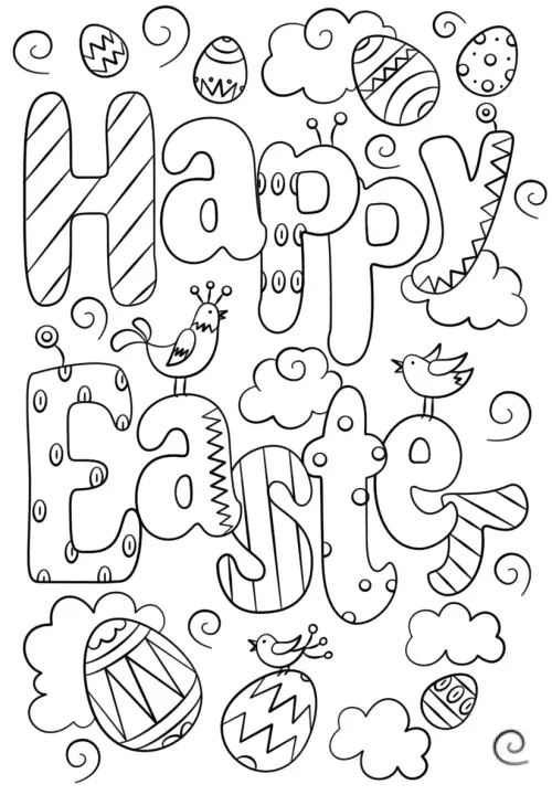 kolorowanka Easter Doodles