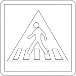 "Pedestrian Crossing" Sign in France