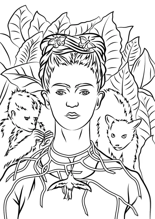 kolorowanka Frida Kahlo