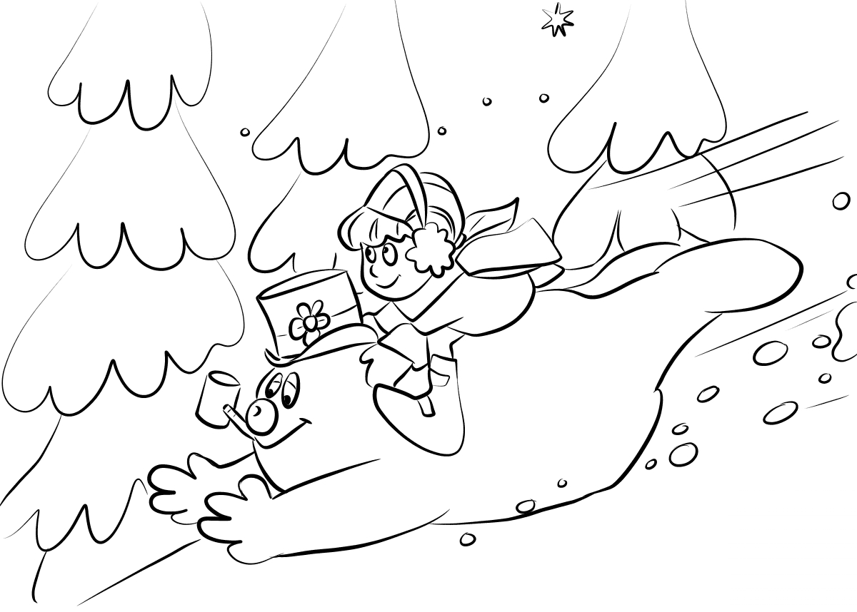 Frosty and Karen Slide down a Snowy...