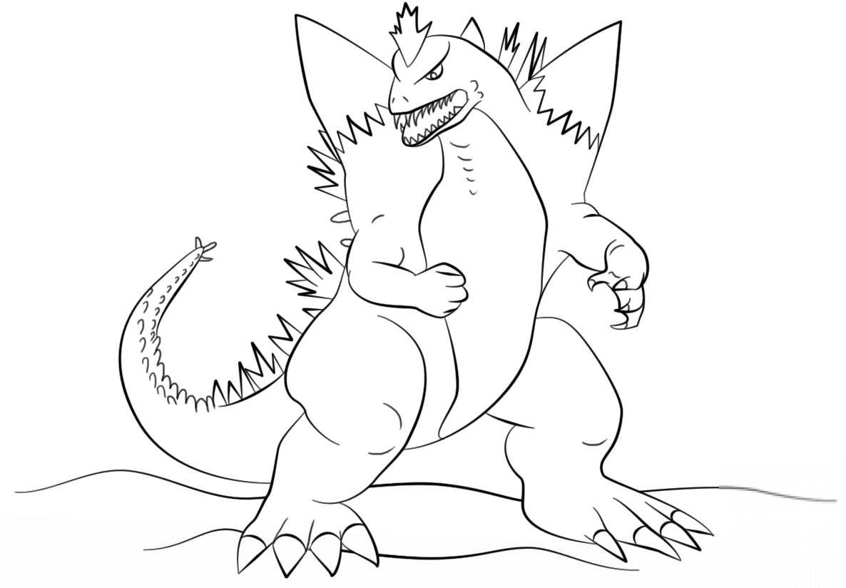 kolorowanka Godzilla