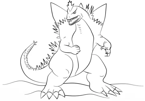 kolorowanka Godzilla